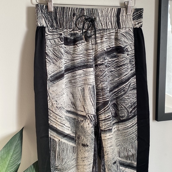 Helmut Lang Silk Elastic Waist Abstract Patter Pants - Picture 3 of 10